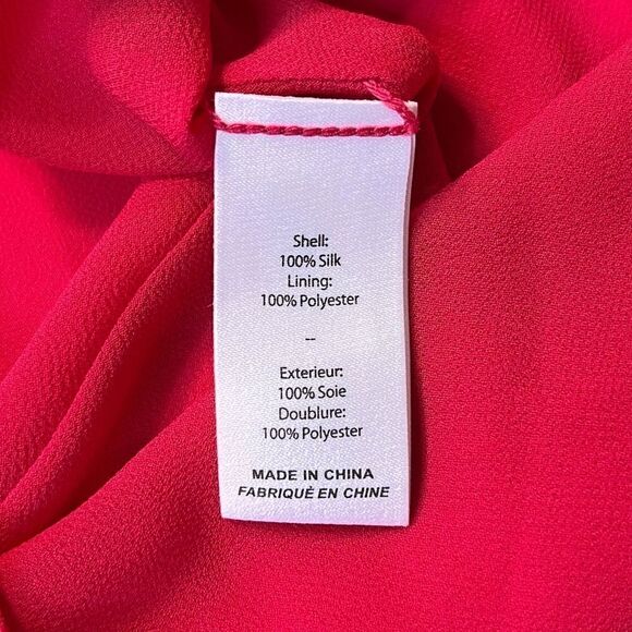 NEW REVOLVE cinq a sept Emilia Silk Asymmetric Midi Dress Red Raspberry 8 - Picture 10 of 12